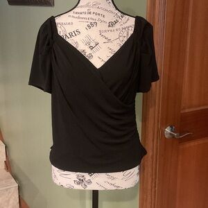 NWT Express Black Draped Women's Blouse, Size L